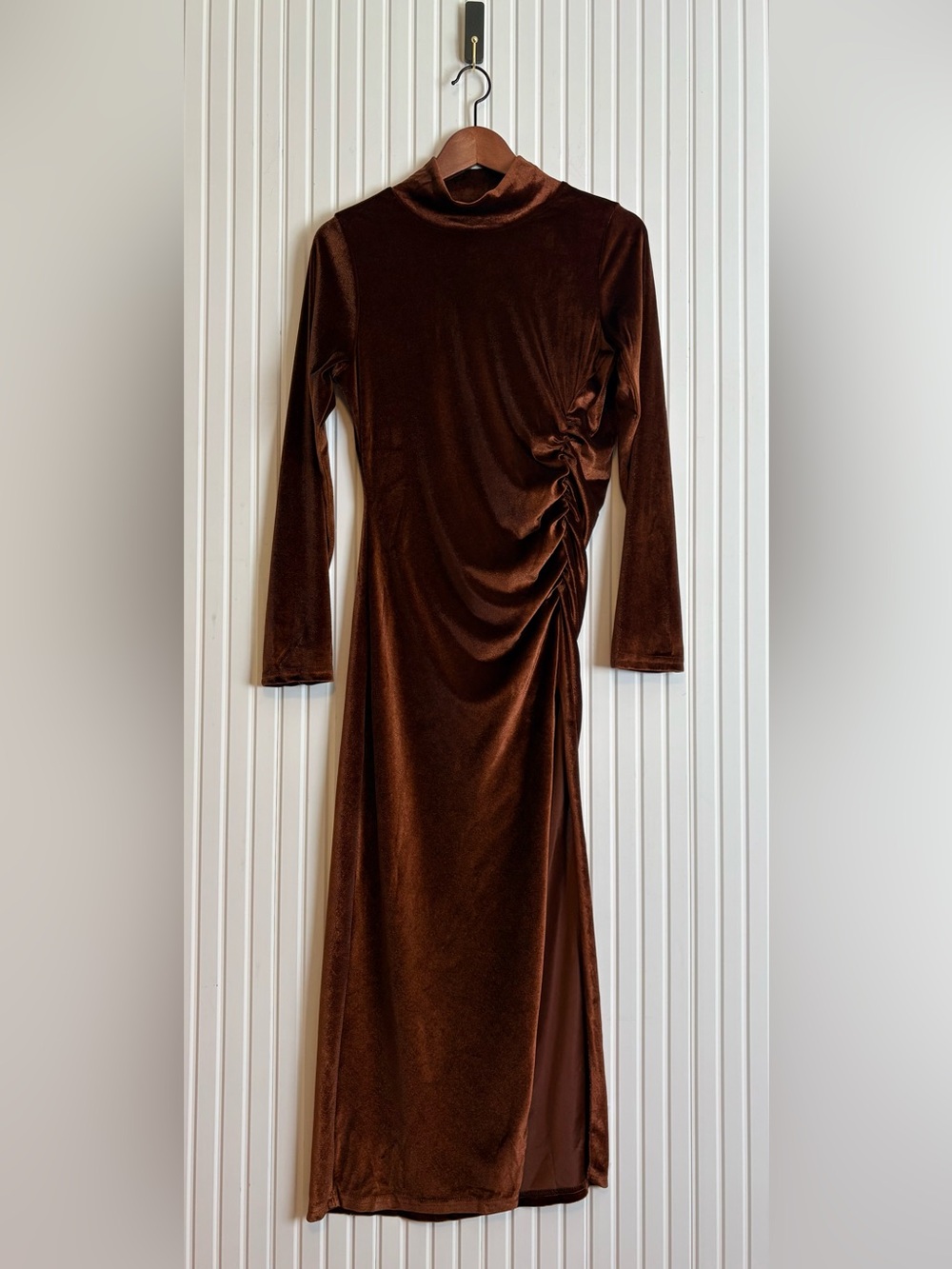 Velvet Maxi Dress L Brown Whimsigoth Witchy Goth Dark Wedding Guest Romantic